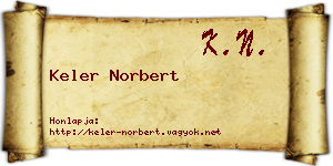 Keler Norbert névjegykártya
